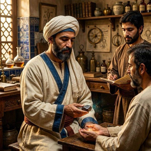 طبیب سنتی در حال مغناطیس درمانی